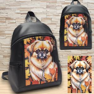 Palotapincsi kutyás MAXIM BackPack L hátizsák textilbőr pántokkal 36x30x16