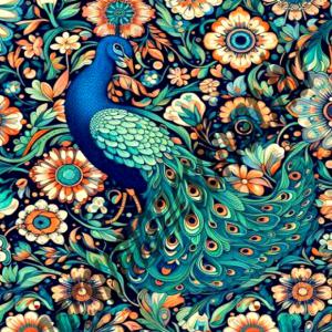 Páva 002 textilpanel választható méretben