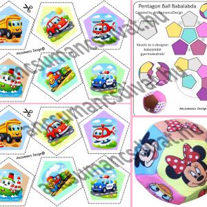 Pentagon Ball Babalabda készítő digitális nyomtatású sablon - Járművek01