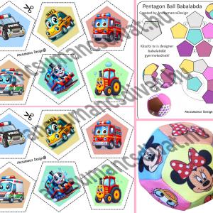 Pentagon Ball Babalabda készítő digitális nyomtatású sablon - Járművek02