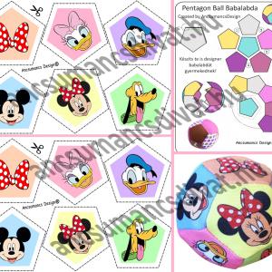 Pentagon Ball Babalabda készítő digitális nyomtatású sablon - Minnie