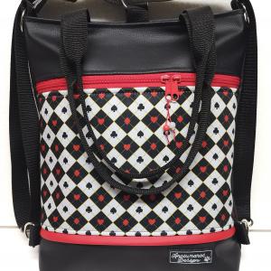 Póker 4in1 textilbőr-szövet hátizsák univerzális táska designer szövettel