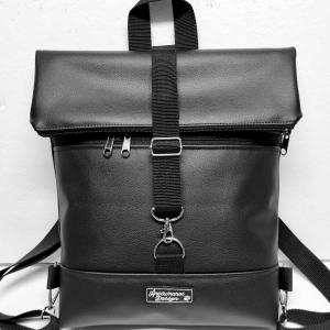 Roll Up Maxi dupla pántos hátizsák sok zsebbel - Elegáns full fekete