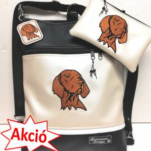 Szettben olcsóbban! Hímzett magyar vizsla kutyus 3in1 szett-táska-pénztárca-kulcstartó