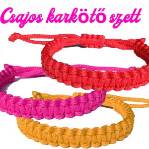 Szettben olcsóbban! Védelmező  kabala makramé karkötő csomag - Csajos szett(3darab)