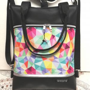 Színes kristályok 4in1 fekete hátizsák univerzális táska