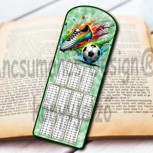 Szorzótáblás Laminált könyvjelző Foci Football 03