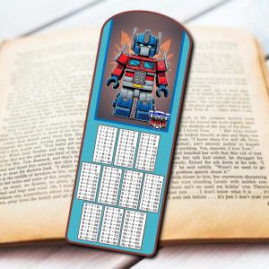 Szorzótáblás Laminált könyvjelző Transzformers 01
