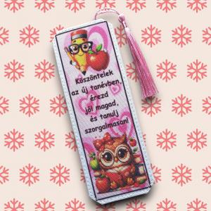 Tanévkezdés Motívációs könyvjelző - Bagoly lány- Köszöntelek az új tanévben