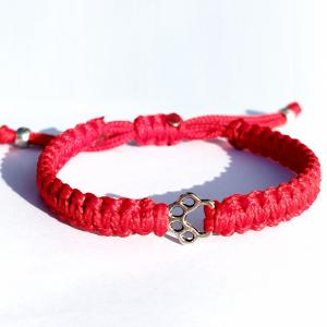 Tappancs kabala makramé karkötő piros