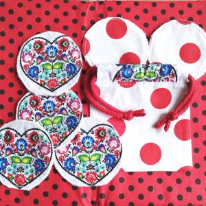 Textil arctisztító korong készlet matyó szives pöttyös 6 db+tasak