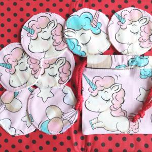 Textil arctisztító korong készlet unikornis 7db + tasak