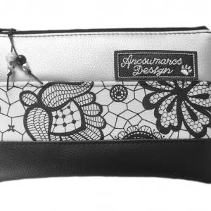 Three items piperetartó neszeszer Fekete - csipke - ezüst