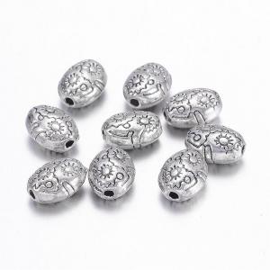 TIBETI STÍLUSÚ FÉM KÖZTES - ANTIK EZÜST SZÍNŰ 7,5X6X4MM  (10darab/csomag)