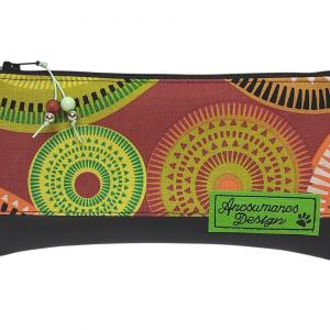 Tolltartó piperetartó neszeszer - 01 Mandalák fekete bőrrel 20x10cm