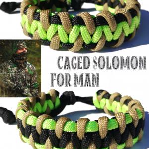 Tricolor CAGED SOLOMON kétoldalas férfi paracord karkötő CAMOUFLAGE