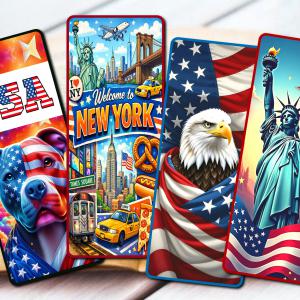 USA laminált könyvjelző szett 4db