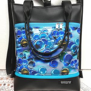 Üveggolyók 4in1 hátizsák univerzális táska fekete alapon