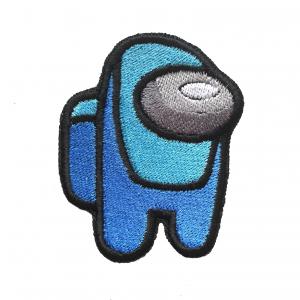 Vasalható varrható hímzett felvarró folt Among Us 7cm kék