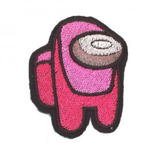 Vasalható varrható hímzett felvarró folt Among Us 7cm pink