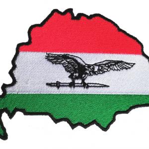 Vasalható varrható hímzett felvarró folt Nagy Magyarország turullal 14,5x10cm