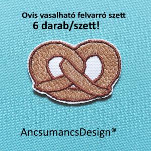 Vasalható varrható hímzett felvarró ovisjel óvodai jel Perec 5cm 6db/szett