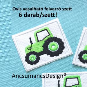 Vasalható varrható hímzett felvarró ovisjel óvodai jel Traktor 5,5cm 6db/szett