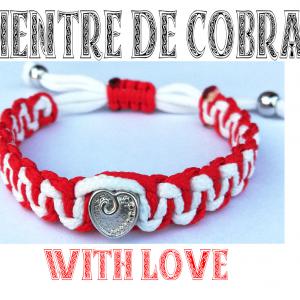 VIENTRE DE COBRA  kabala makramé karkötő With Love piros-fehér