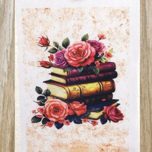 Virágzó könyvek textilpanel választható méretben