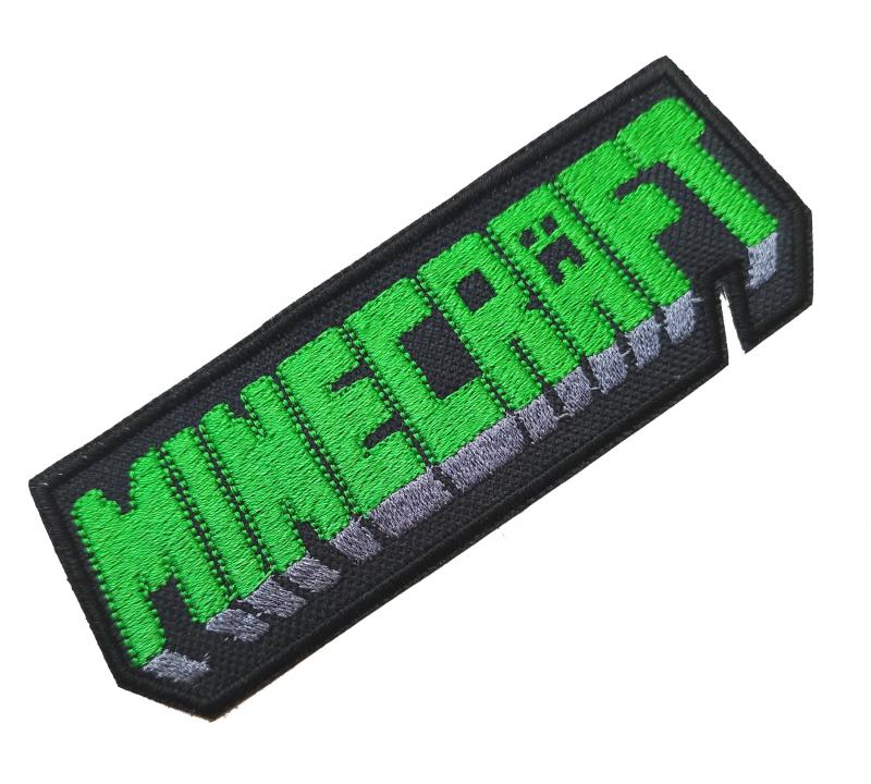 ÚJ! Vasalható varrható hímzett felvarró folt Minecraft felirat 12x4cm