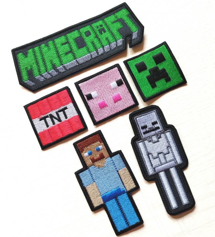 ÚJ! Vasalható varrható hímzett felvarró folt Minecraft szett 6darab/szett