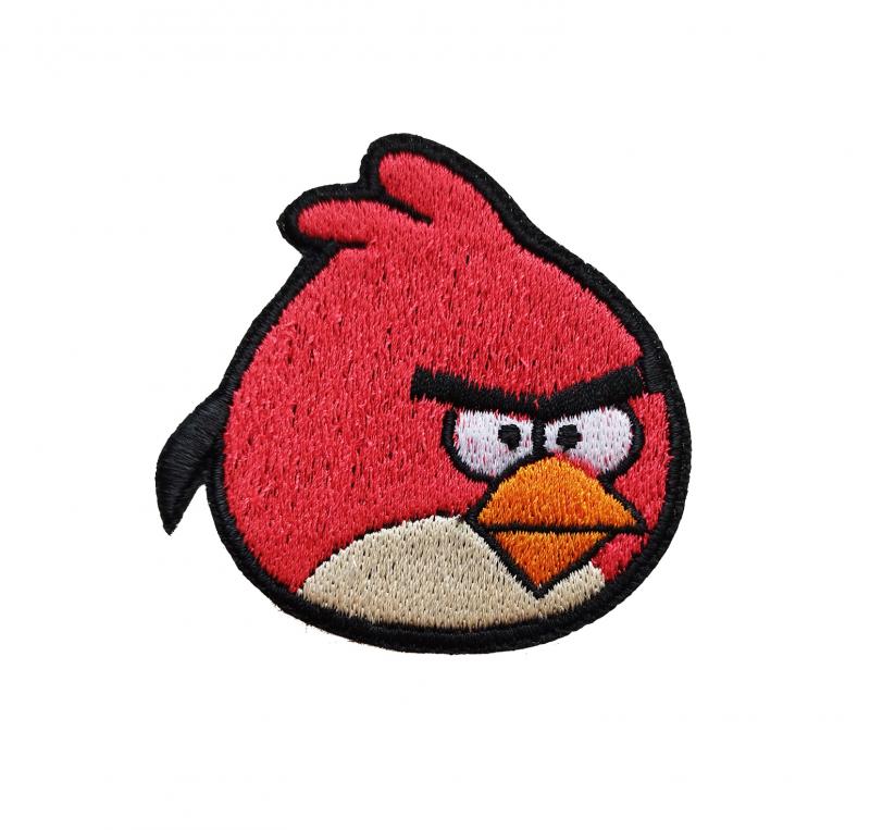 Vasalható varrható hímzett felvarró folt Angry Birds Piros 6cm
