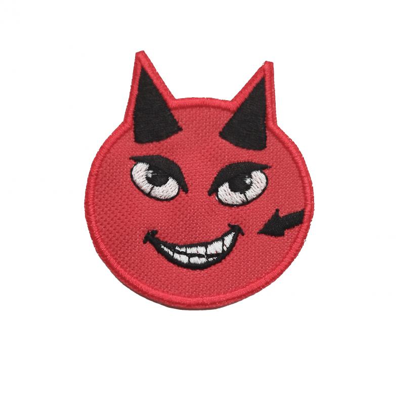 Vasalható varrható hímzett felvarró folt Emoji Devil Piros ördög 5,7x6,5cm