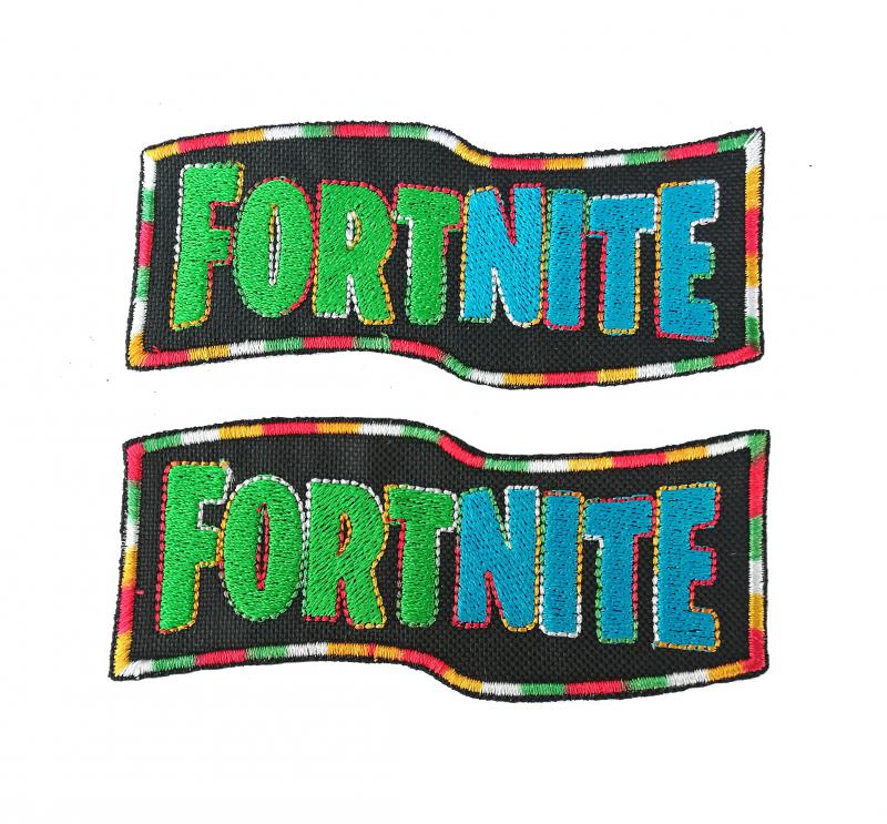 Vasalható varrható hímzett felvarró folt Fortnite felirat 10cm