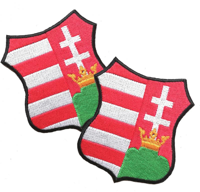 Vasalható varrható hímzett felvarró folt Nagy Kossuth Címer 10,5x9cm