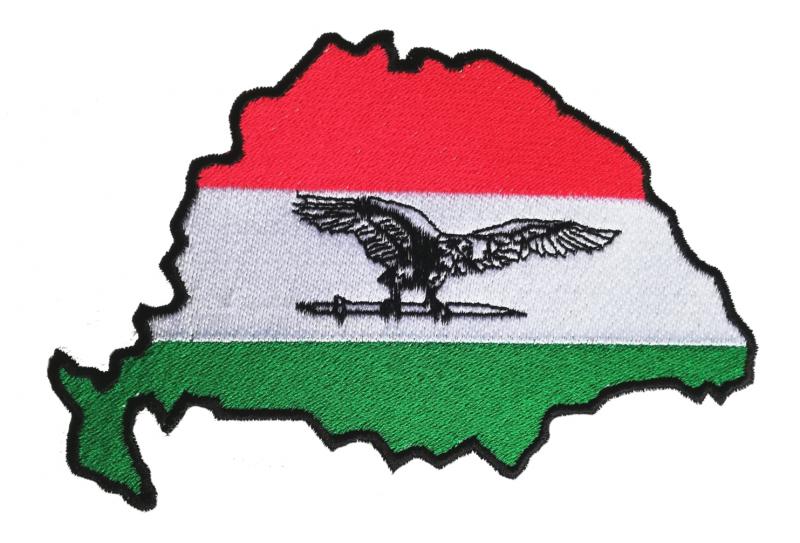 Vasalható varrható hímzett felvarró folt Nagy Magyarország turullal 15x10cm