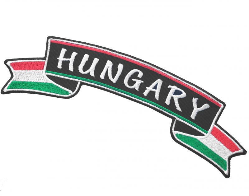 Vasalható varrható hímzett nagy felvarró hátfelvarró  HUNGARY szalag 26x8cm