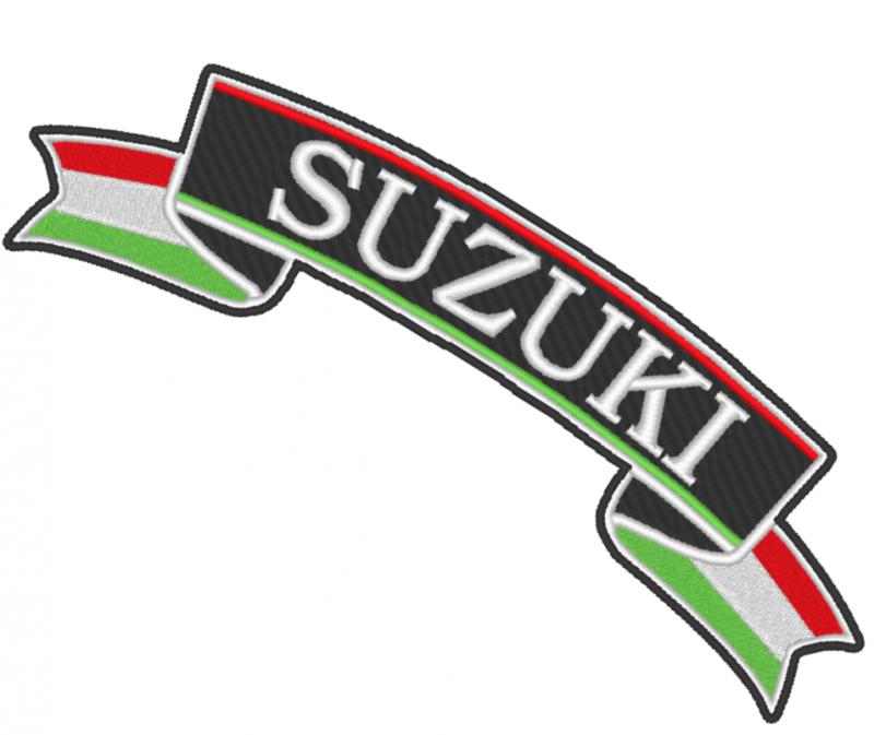 Vasalható varrható hímzett nagy felvarró motoros hátfelvarró  SUZUKI szalag 26x8cm