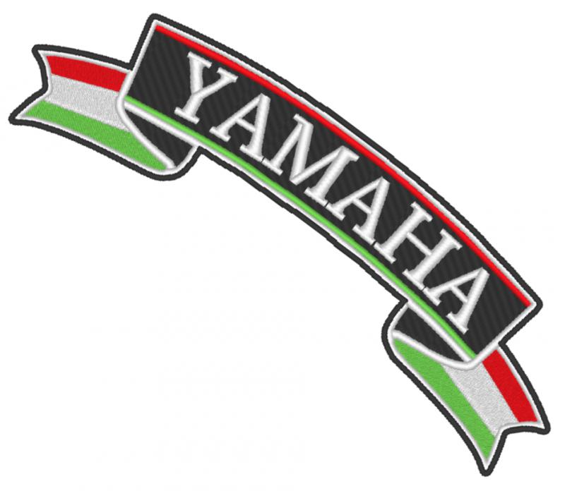 Vasalható varrható hímzett nagy felvarró motoros hátfelvarró YAMAHA szalag 26x8cm