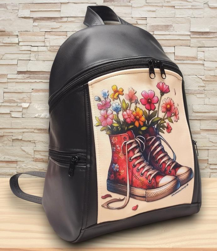Virágzó cipők - MAXIM BackPack L hátizsák textilbőr pántokkal 36x30x16