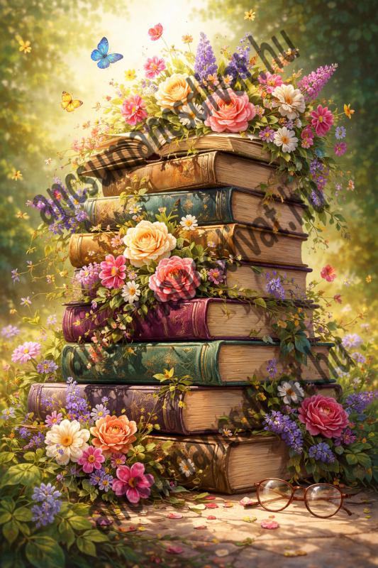 Virágzó könyvek 003 cordura textilpanel választható méretben