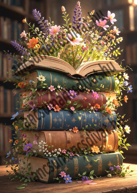 Virágzó könyvek 004 cordura textilpanel választható méretben