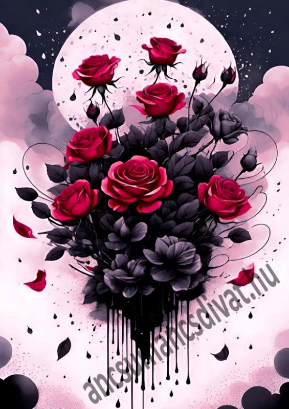 Vörös rózsák 001 cordura textilpanel választható méretben